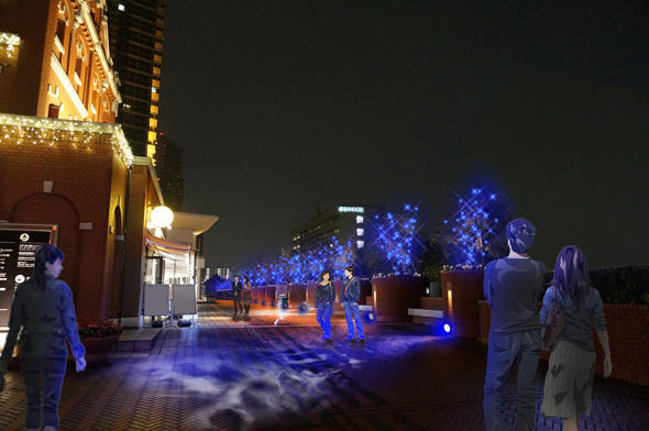 クリスマスイルミネーションをプロデュース恵比寿を青く彩る『コロプラキャナルウォーク』を開催