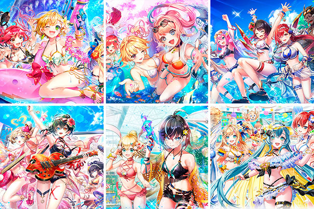 過去の夏イベントの⽔着キャラクターイラストのイメージ